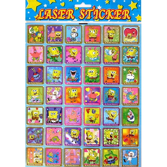Spongebob Squarepants Assorted Stamp Like Sticker Collection (42 Stickers)