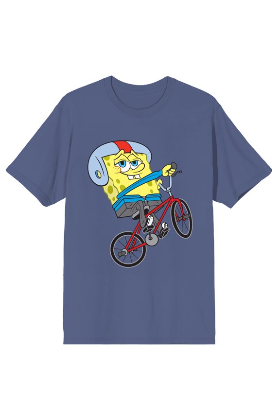 Spongebob Squarepants Bike Graphic Short Sleeve Tee for Adults-XXL