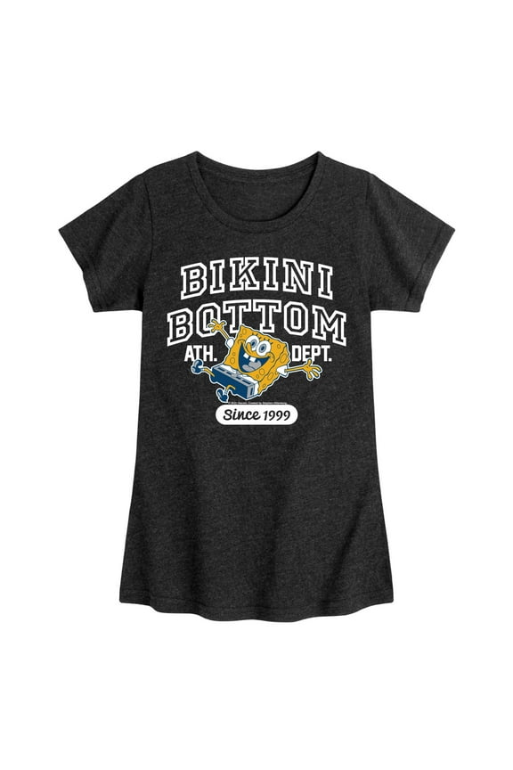- Bikini Bottom Ath Dept - Girls Fitted Short Sleeve Graphic T-Shirt