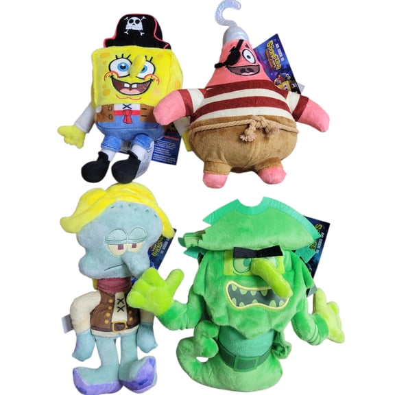 Spongebob Squarepants Bikini Bottom Glow Pals 4 Pack Plush Set