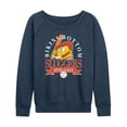thumbnail image 1 of Spongebob Squarepants - Bikini Bottom Sluggers Women's Lightweight French Terry Wide Neck Long Sleeve Graphic Shirt, 1 of 6
