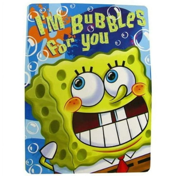 Large Spongebob Squarepants Blanket- Twin Size Plush Raschel Throw Blanket 87in x 60in