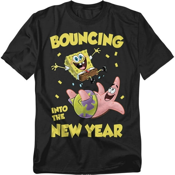 Spongebob Squarepants T-Shirt Bouncing Into The New Year Unisex Graphic Tee For Men & Women