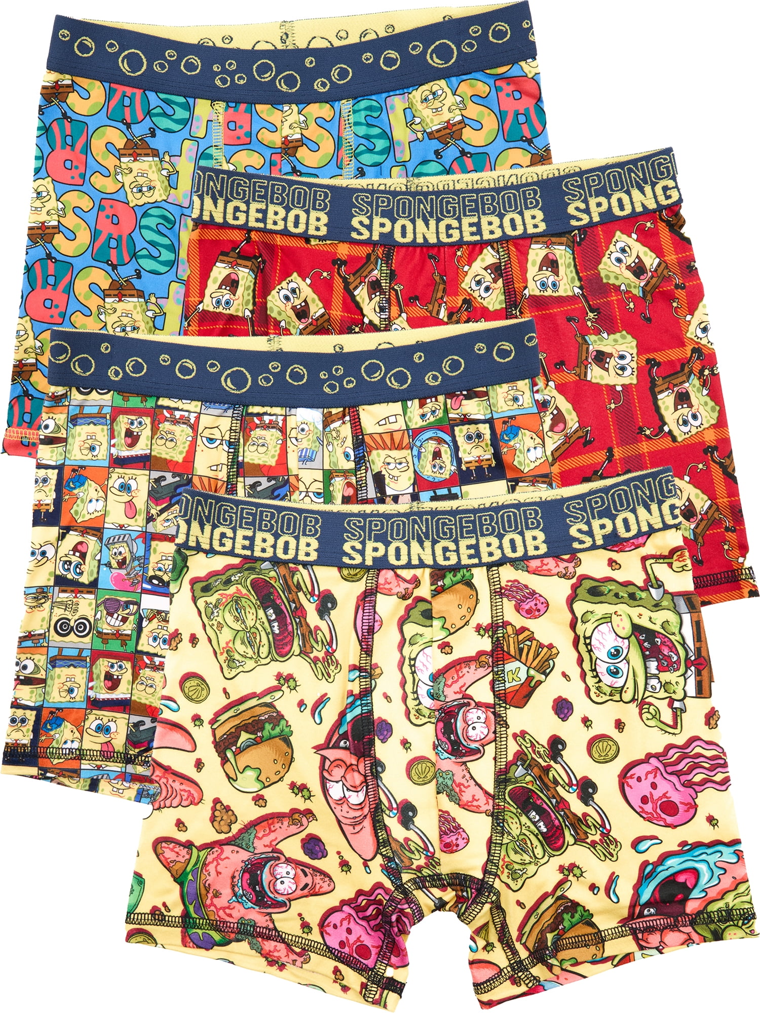Spongebob Squarepants Boys Boxer Brief Underwear 4 Pack Sizes XS XL Spongebob Squarepants Boys Boxer Brief Underwear 4 Pack Sizes XS XL
