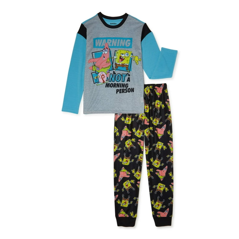 Spongebob Squarepants Boys Long Sleeve Pajama Set 2 Piece Sizes 4 12