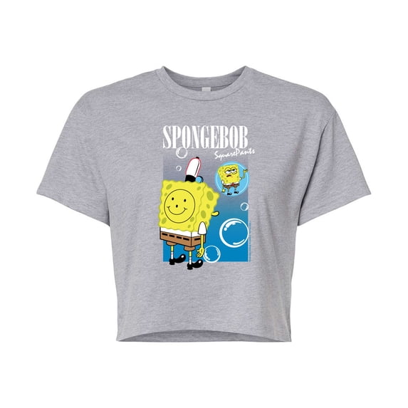 Spongebob Squarepants - Bubbles - Juniors Cropped Graphic T-Shirt