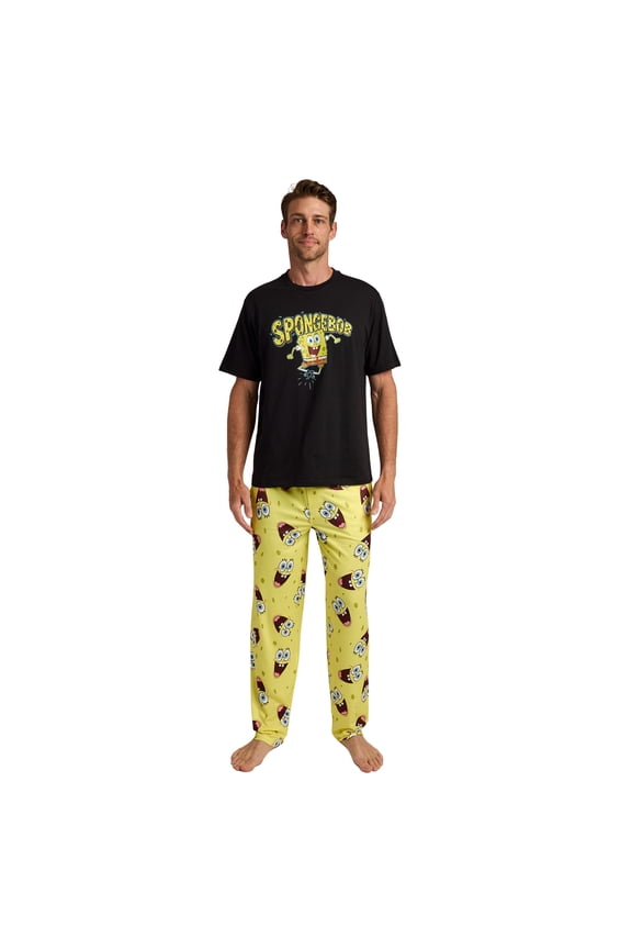 Spongebob Squarepants Character Logo Men's 2-Pack Pajama Set -XXL