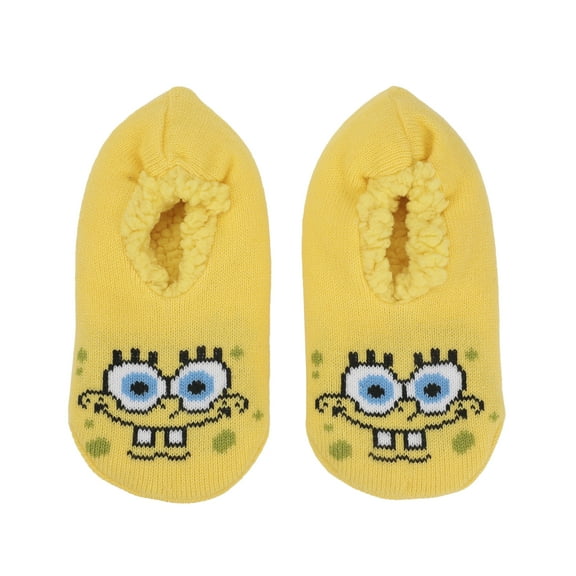 Spongebob Squarepants Cheerful Face Women's Slipper Socks-Small-Medium