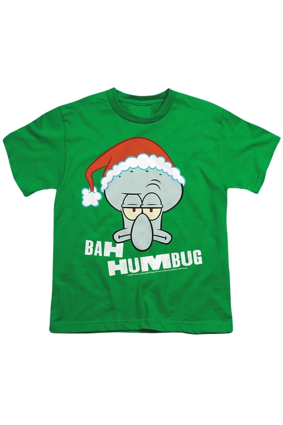 Christmas Bah Humbug Squidward Kids T Shirtfor Youth Toddler Boys and Girls