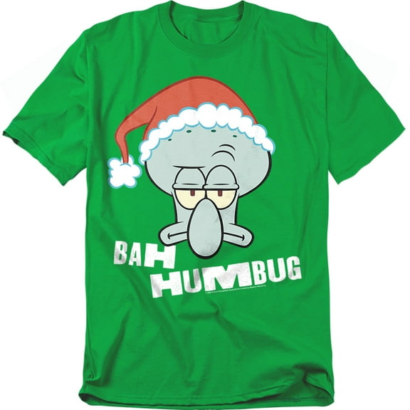 Spongebob Squarepants Christmas Bah Humbug Squidward Unisex Adult T Shirt