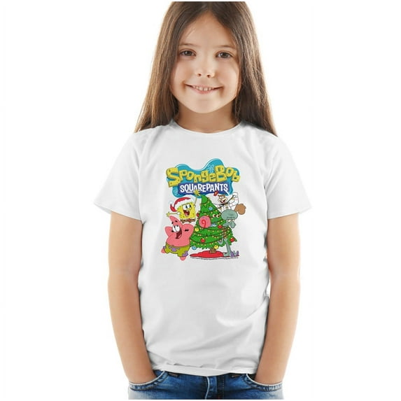 Spongebob Squarepants Christmas Tree Kids T Shirt for Youth Toddler Boys and Girls