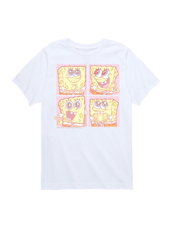 - Cute Face Grid Boys' Short Sleeve Graphic T-Shirt