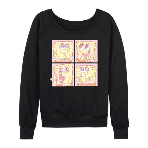 Spongebob Squarepants - Cute Face Grid - Women's French Terry Long Sleeve Shirt