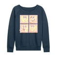 thumbnail image 1 of Spongebob Squarepants - Cute Face Grid - Women's French Terry Long Sleeve Shirt, 1 of 6