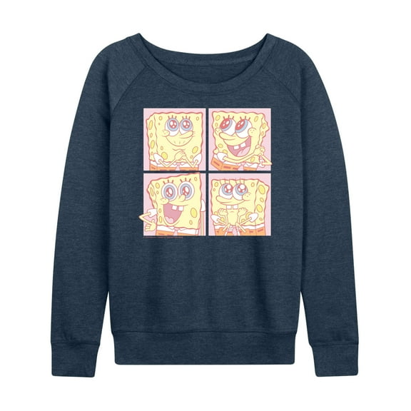 Spongebob Squarepants - Cute Face Grid - Women's French Terry Long Sleeve Shirt