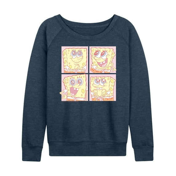 Spongebob Squarepants - Cute Face Grid - Women's French Terry Long Sleeve Shirt