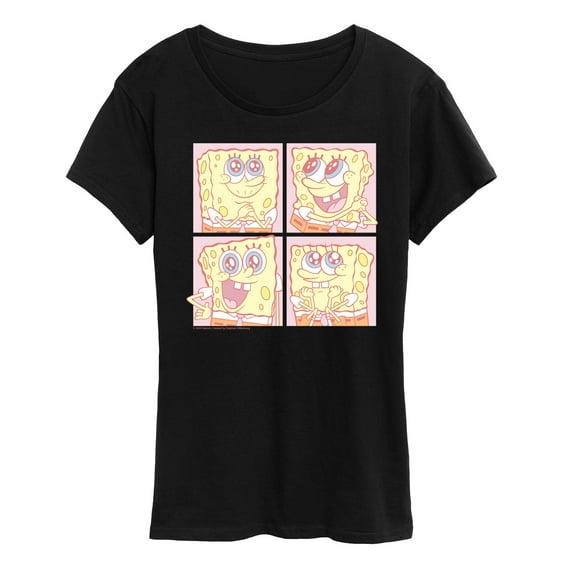 Spongebob Squarepants - Cute Face Grid - Women's Short Sleeve Graphic T-Shirt