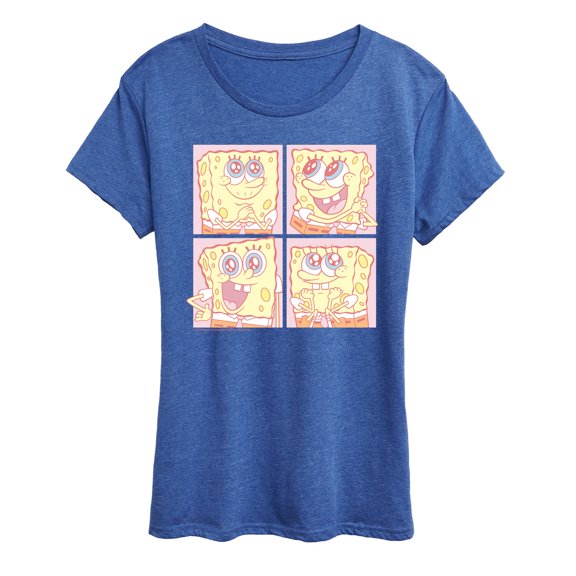Spongebob Squarepants - Cute Face Grid - Women's Short Sleeve Graphic T-Shirt
