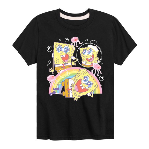 Spongebob Squarepants - Cute Face Rainbow - Toddler And Youth Short Sleeve Graphic T-Shirt