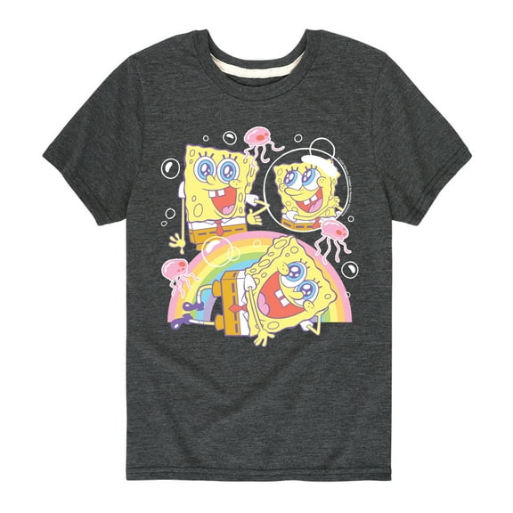 Spongebob Squarepants - Cute Face Rainbow - Toddler And Youth Short Sleeve Graphic T-Shirt