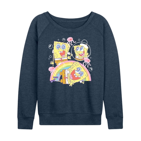 Spongebob Squarepants - Cute Face Rainbow - Women's French Terry Long Sleeve Shirt