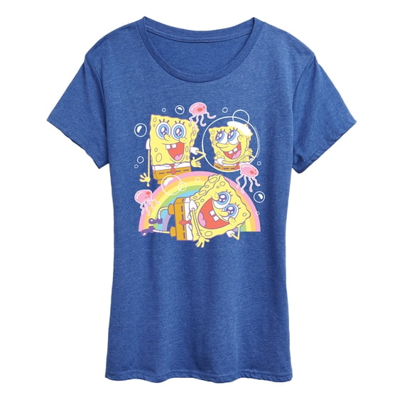 Spongebob Squarepants - Cute Face Rainbow Women's Short Sleeve Graphic T-Shirt