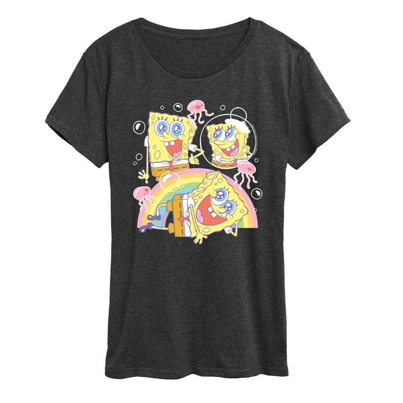 Spongebob Squarepants - Cute Face Rainbow - Women's Short Sleeve Graphic T-Shirt