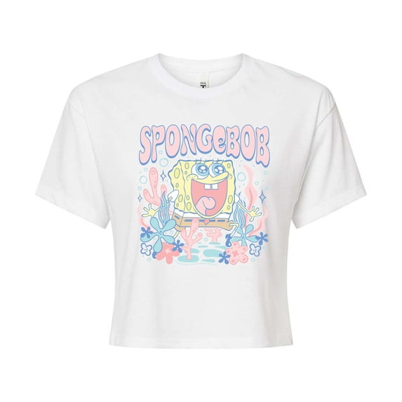 Spongebob Squarepants - Cute Pastel - Juniors Cropped Graphic T-Shirt