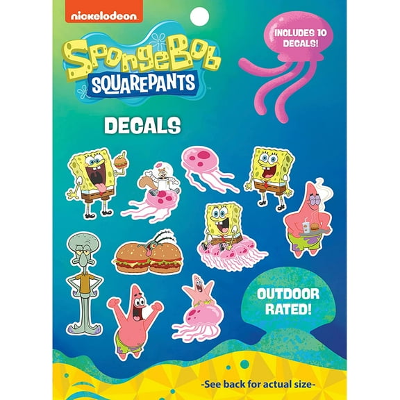 Spongebob Squarepants Decals- Set of 10 Spongebob, Patrick Star, Plankton, Sandy Cheeks, Jellyfish Stickers for Kids and Adults - Vinyl Decals for Laptop, Tumbler, Water Bottle, Vehicles