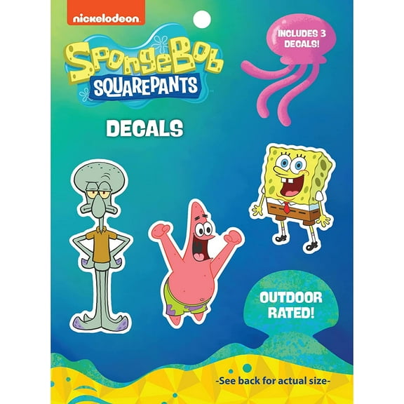 Spongebob Squarepants Decals- Set of 3 Spongebob, Squidward, and Patrick Star Stickers for Kids and Adults - Vinyl Decals for Laptop, Tumbler, Water Bottle, Vehicles