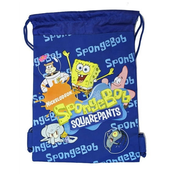 Spongebob Squarepants Draw String Backpack Bag Blue