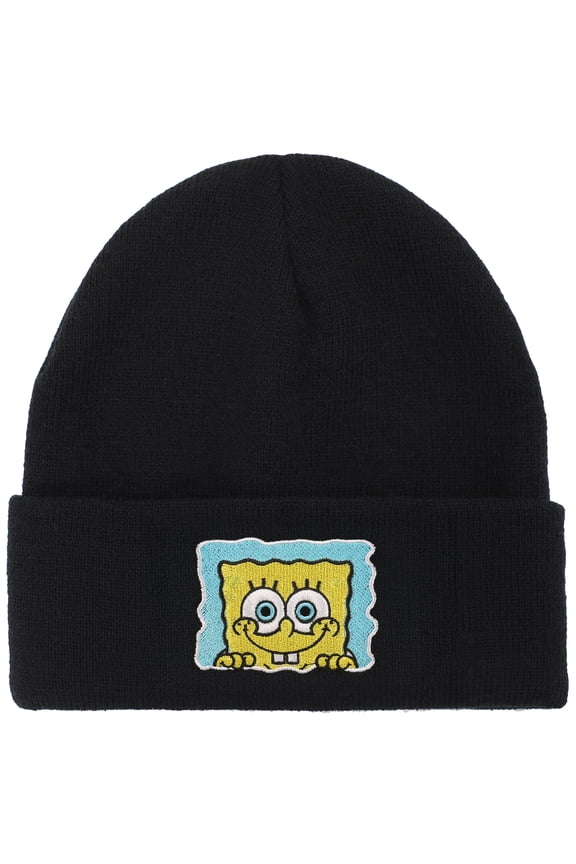 Spongebob Squarepants Embroidery Acrylic Knit Standard Cuff Beanie