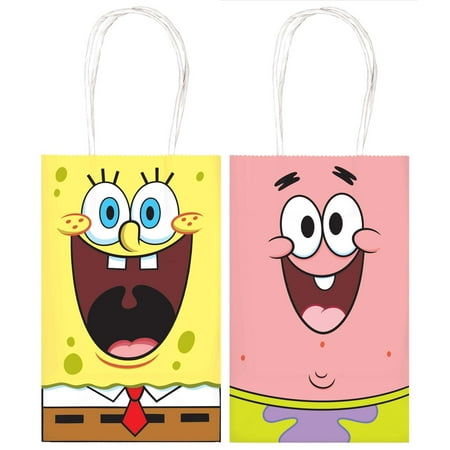 Spongebob Squarepants 'Faces' Kraft Paper Favor Bags (8ct)