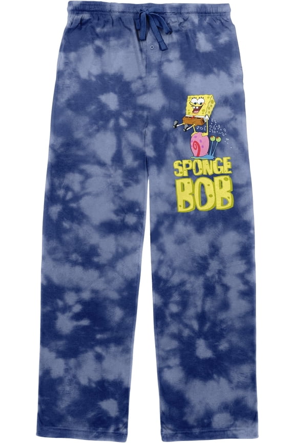Spongebob Squarepants Gary Jump Men's Cloud Blue Graphic Sleep Pajama Pants-Medium