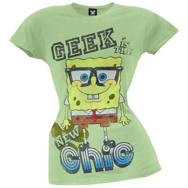 Spongebob Squarepants - Geek Is The New Chic Juniors T-Shirt - X-Large