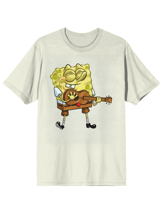 Spongebob Squarepants Giddy on Guitar Short Sleeve Tee-Large