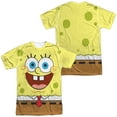 thumbnail image 1 of Spongebob Squarepants Goofy Face Unisex Adult Sublimated Halloween Costume T Shirt (Medium) White (Front/Back), 1 of 2