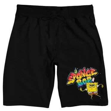 Spongebob Squarepants Graffiti Men's Black Sleep Pajama Shorts -XXL