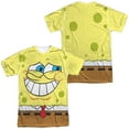 thumbnail image 1 of Spongebob Squarepants Guilty Face Unisex Adult Sublimated Halloween Costume T Shirt (Medium) White (Front/Back), 1 of 2