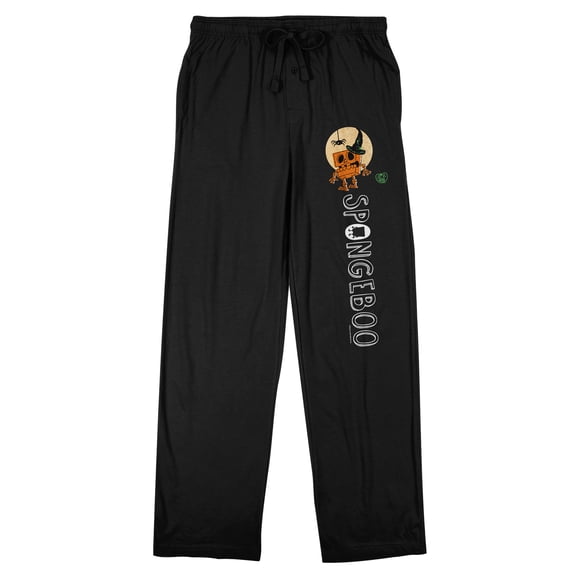 Spongebob Squarepants Halloween Spongeboo Men's Black Sleep Pajama Pants-Small