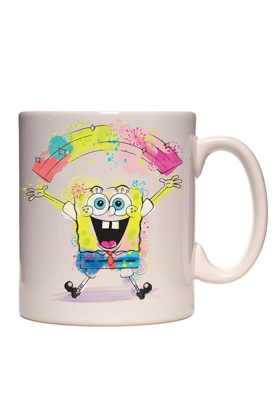 Spongebob Squarepants Happy Art Ceramic Coffee Mug 11 Oz. Beverage Cup