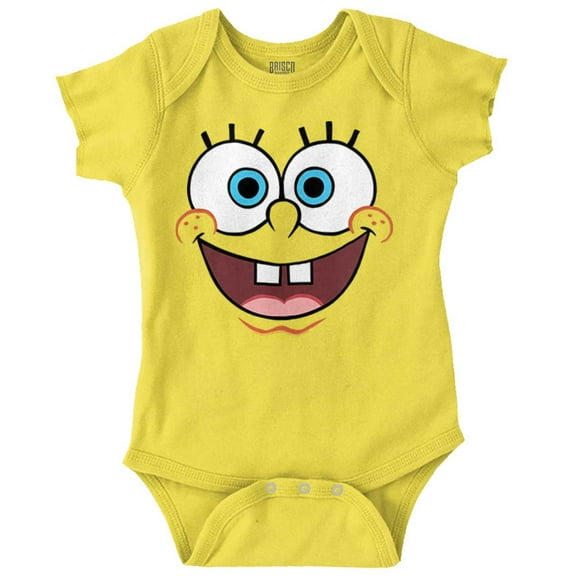 Spongebob Squarepants Happy Face Romper Boys or Girls Infant Baby Brisco Brands 12M