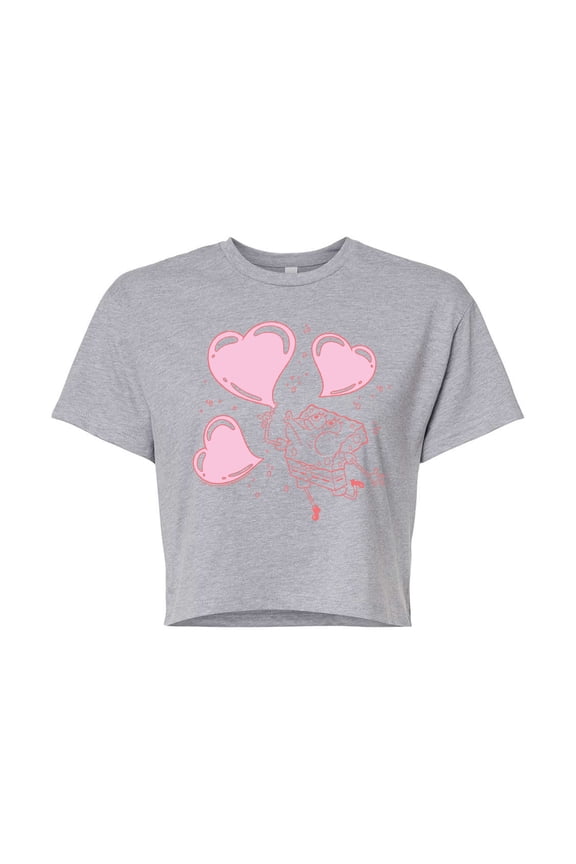 - Heart Bubbles - Juniors Cropped Graphic T-Shirt