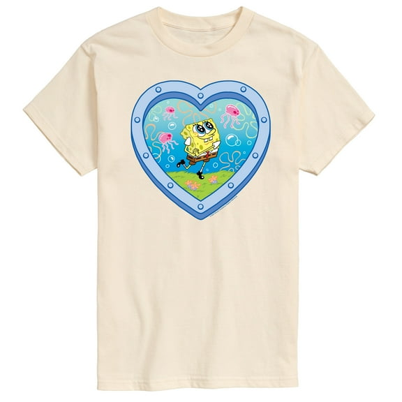 Spongebob Squarepants - Heart Porthole Window - Men's Short Sleeve Graphic T-Shirt