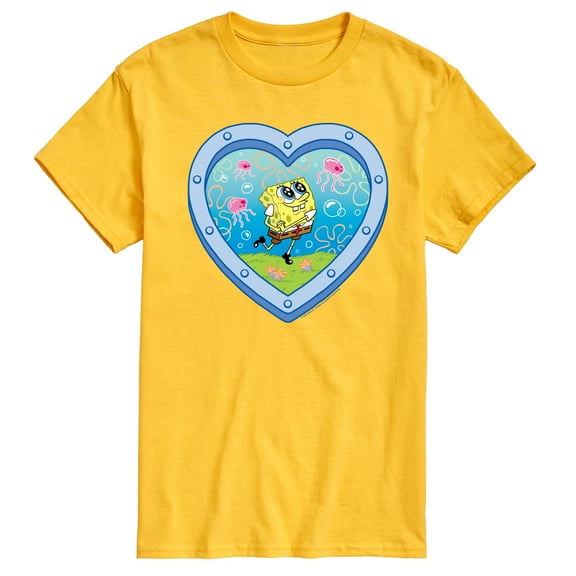 Spongebob Squarepants - Heart Porthole Window - Men's Short Sleeve Graphic T-Shirt