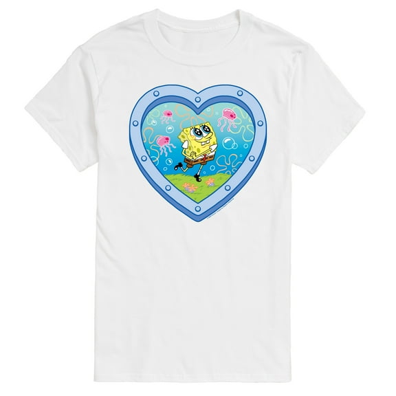 Spongebob Squarepants - Heart Porthole Window - Men's Short Sleeve Graphic T-Shirt
