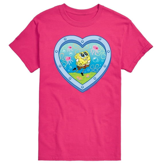 Spongebob Squarepants - Heart Porthole Window - Men's Short Sleeve Graphic T-Shirt