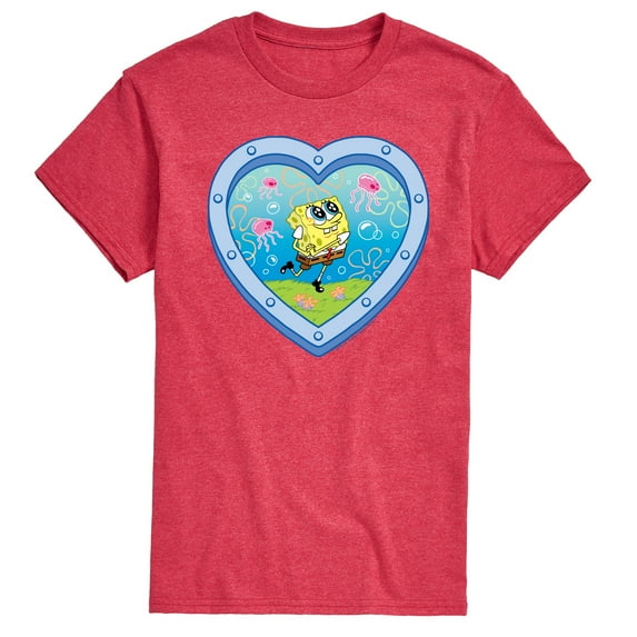 Spongebob Squarepants - Heart Porthole Window - Men's Short Sleeve Graphic T-Shirt