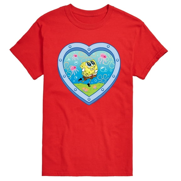 Spongebob Squarepants - Heart Porthole Window - Men's Short Sleeve Graphic T-Shirt
