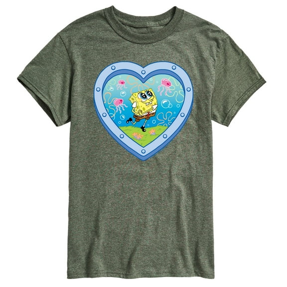 Spongebob Squarepants - Heart Porthole Window - Men's Short Sleeve Graphic T-Shirt